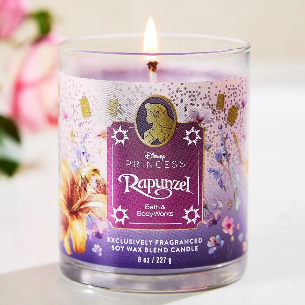 BBW DISNEY PRINCESS RAPUNZEL SINGLE WICK CANDLE NWT - Picture 6 of 7